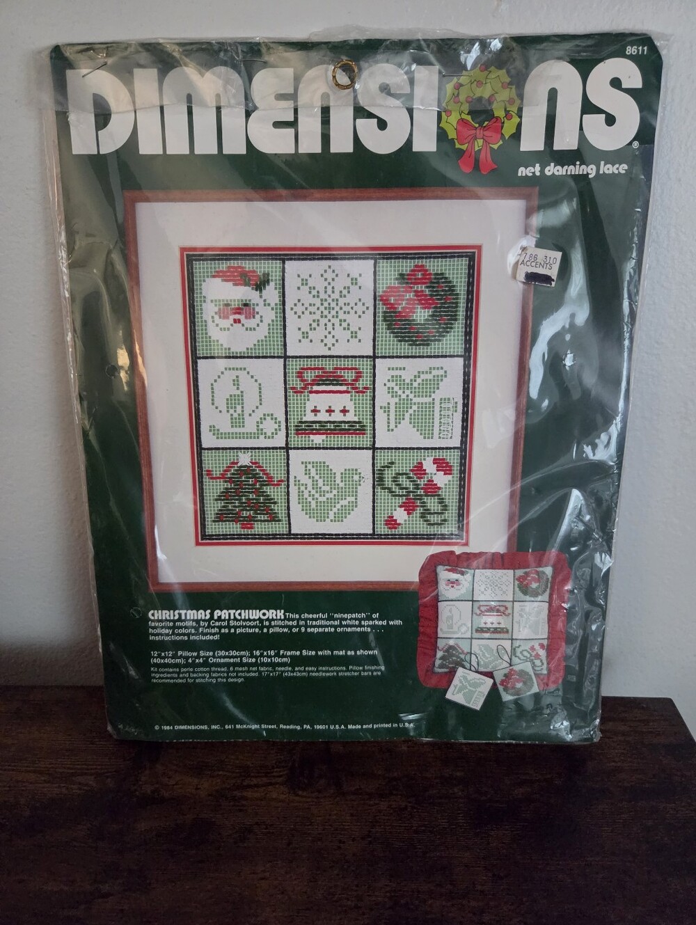 Vintage 1984 Dimensions Christmas Patchwork Cross Stitch Kit